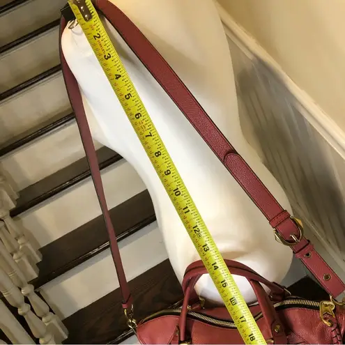 orYANY Dusty Rosy Tumbled Leather Top Handle Crossbody Strap Satchel