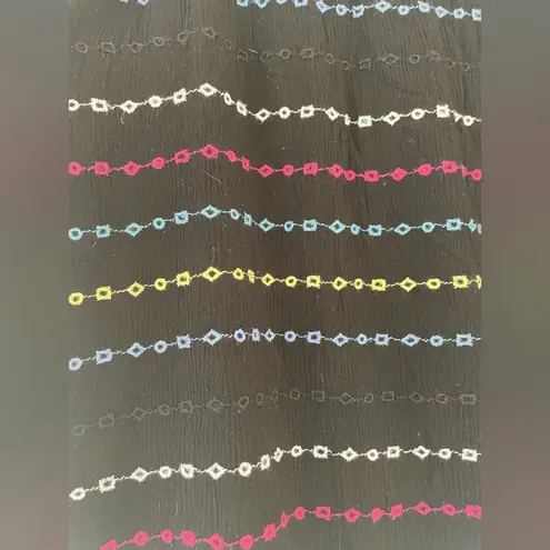 Superdry women's lined black/multicolored lightweight Sara smocked skirt;size 12