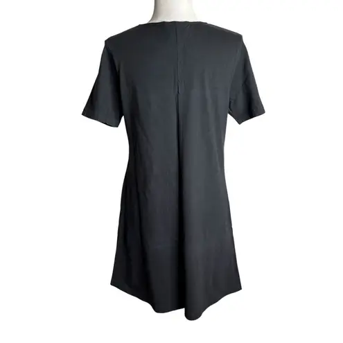 Vintage 90s Coconut Bay Black Petite Medium TShirt Dress Animal Stamped Painted