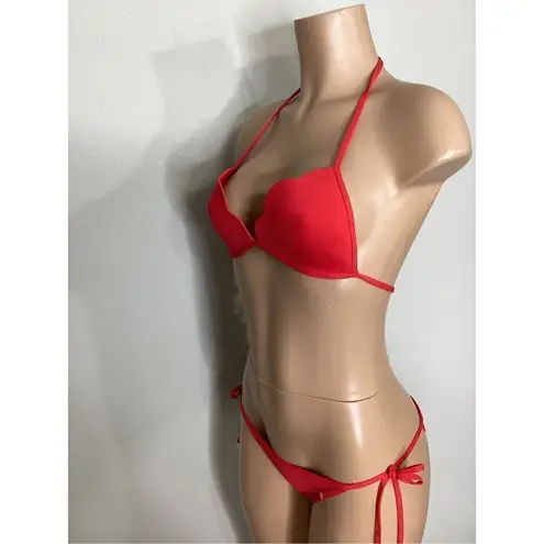 Seafolly New. red petal edge bikini set. USA 10. Retails $179
