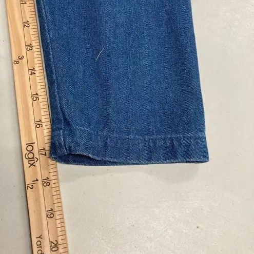 TANTRUMS Women’s Vintage Denim Winter Snowman Jacket Blue White Size Large Blue