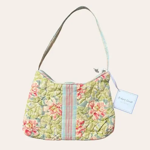 April Cornell NWT y2k quilted floral cottagecore mini purse shoulder hand bag Green