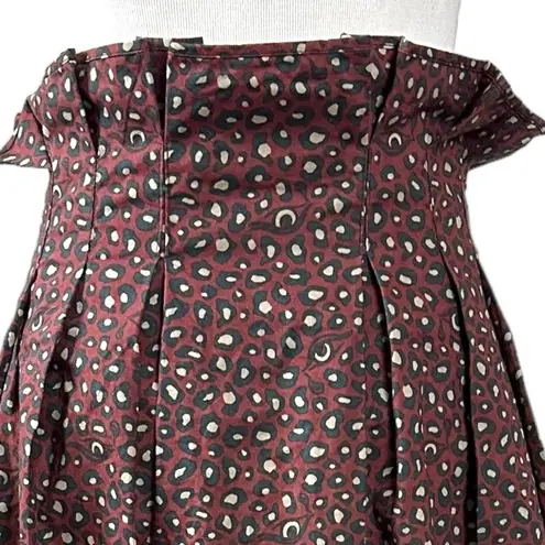 Wood Wood Paper Bag Leopard Eye Skirt Small Burgundy Black Pockets Whimsical