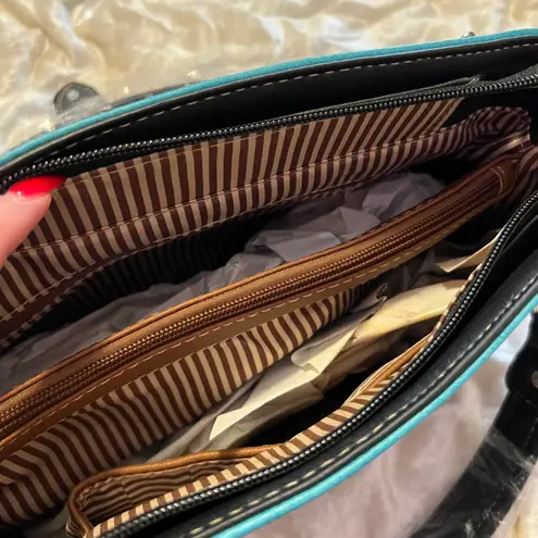 Blue y2k western embellished handbag