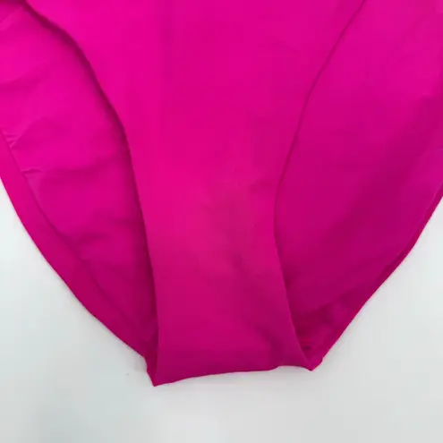 Robin Piccone Ava Bikini Bottom Size Small NEW High Waist Solid Pink Swim NWOT