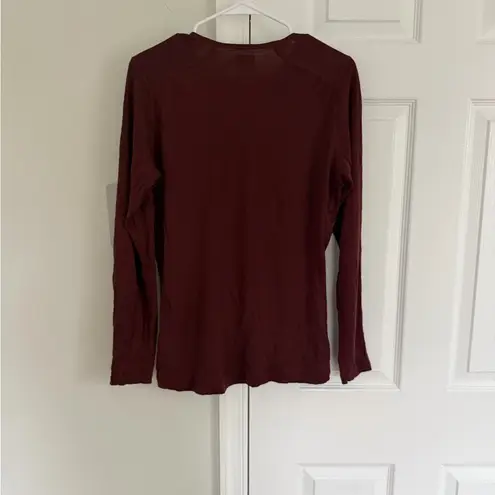Icebreaker Womens Merino Wool 200 Longsleeve Shirt Size XL Maroon Cold FLAW Red