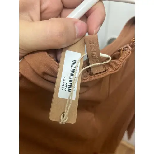 SKIMS Size 4X ALL-IN-ONE LONG SLEEVE MID THIGH ONESIE CARAMEL NWT Jumpsuit