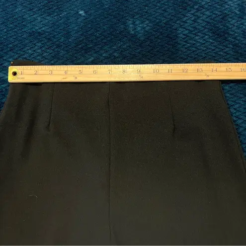 Wdirara Stretch Crepe Black Flared Cutout Hem Women's Side Zip Pants NWT Size M Size M