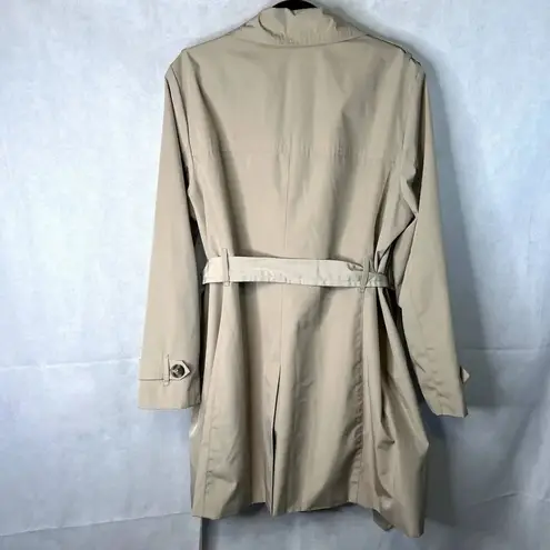 London Fog Khaki Trench Coat Double Breasted Belted Size XL