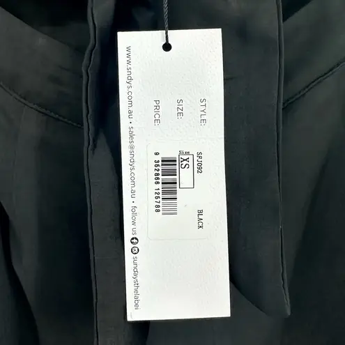 NEW SNDYS Aura Plunge Tie Front Cut Out Halter Jumpsuit Black Women's XS