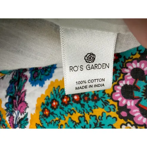 Ro's Garden Floral Babydoll Oversized Dress Size Small Blue