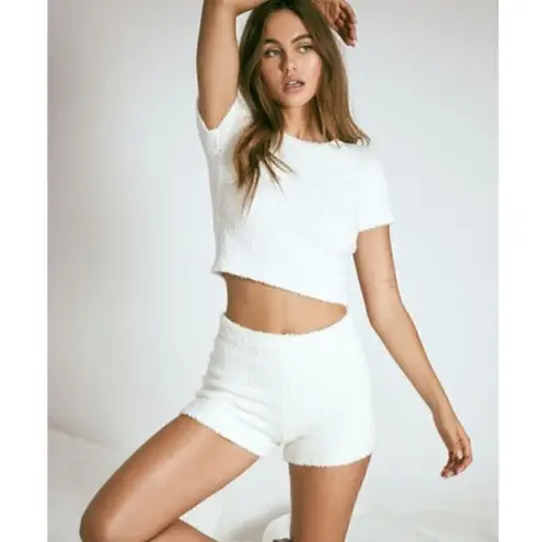 Garage NWT  White Soft Fuzzy Shorts