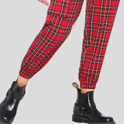 Hot Topic  red tartan plaid jogger pants!