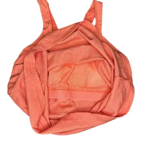 MTA Sport Orange Ribbed Athletic Tank Top