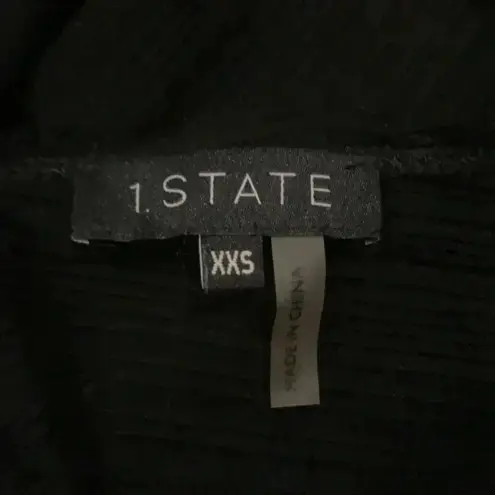 1. State  Sylvia Knit twist back crew tunic sweater oversized in black in size xxs