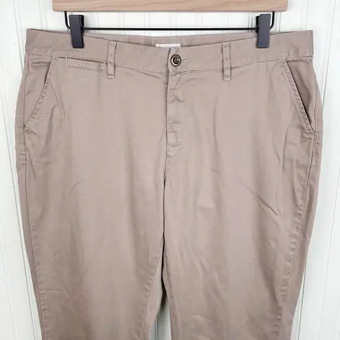 Garnet Hill  Organic Pima Cotton Stretch Chino Pants Tan 44621 Women's Size 12