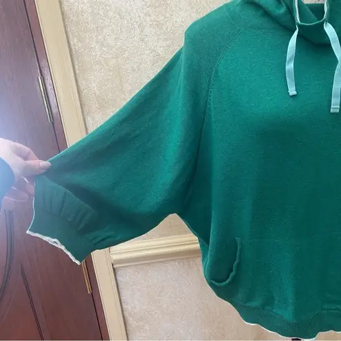 Inhabit NHBT 100% Cotton sweatshirt drawstring collar sweater top green Sz L Size L
