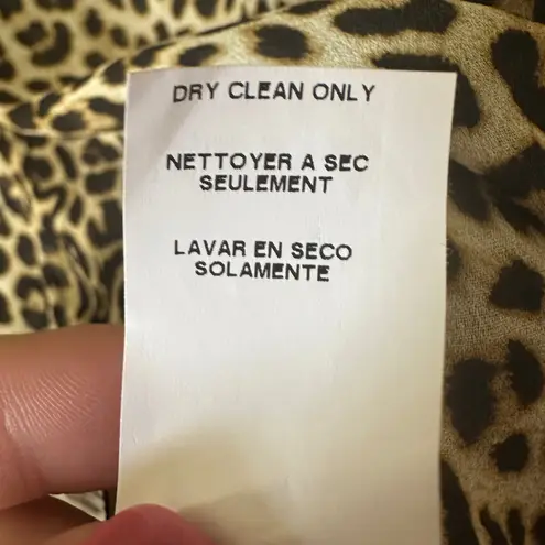Fifteen Twenty Leopard Print Blouse Sheer Long Sleeve Top Animal Print Small