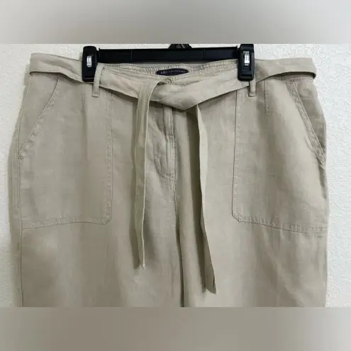 MYS collection 100% line Tan Straight Leg Pants with Lightweight Fabric Size 18