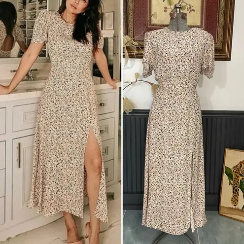 AFRM Jamie Floral Print Open Back Midi Dress