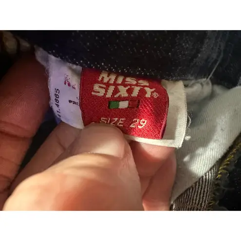 Miss Sixty  Women Blue Denim Capris Cropped Jeans Size 29 Zipper Ankle Detail