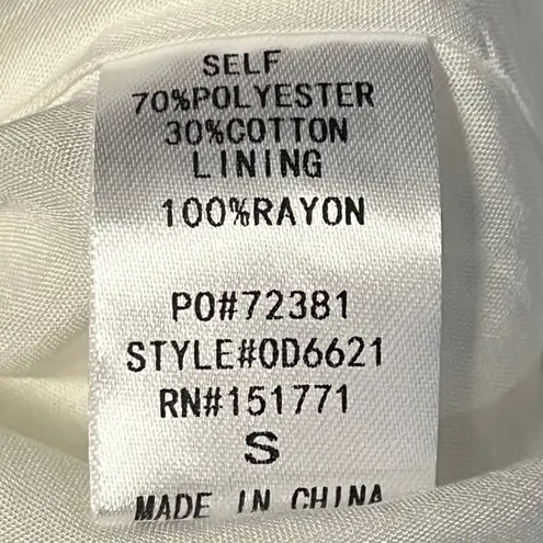 Gilli White Polka Dot Sundress Mini Dress Sleeveless V Neck Summer Casual Small