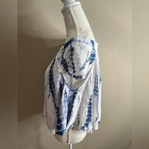 PPLA NWT clothing .com blue tye dye off the shoulder top size medium