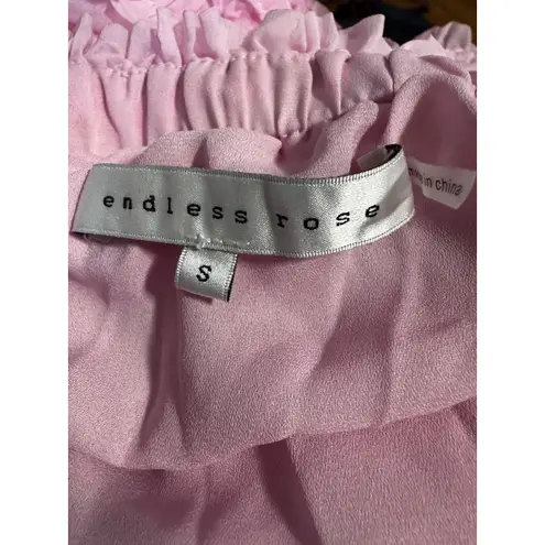 Endless Rose Ruffled Maxi Dress in Size Small Pink Pleated Chiffon