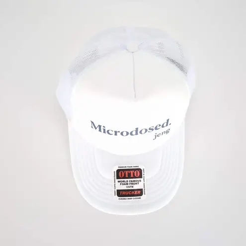Microdosed. jeng White Otto World Famous Foam Front Trucker Hat Baseball Cap NEW