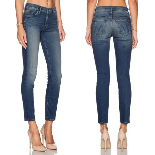 MOTHER • The Muse Ankle jeans mid rise cropped frayed hem Bushwacked slim skinny Blue Size 27