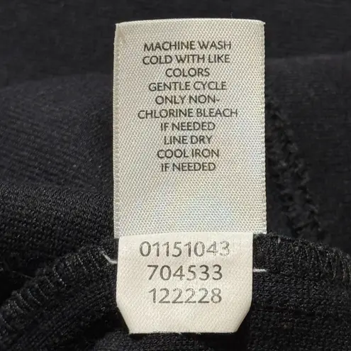 J Jill Stretch Ponte Pants 8 Cropped Elastic Waist Minimal Capsule Career Office Black