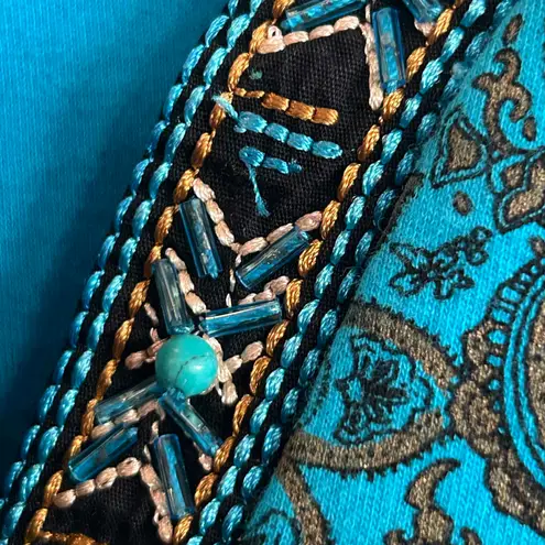 Patio Casuals Women's Casual Maxi Dress Blue Paisley Size Medium