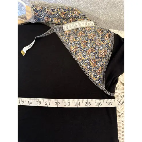 POL  Black 3/4 Sleeve Loose Maxi Dress