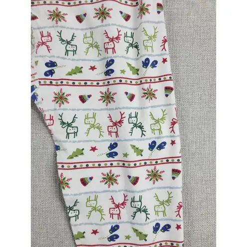 Hanna Andersson Womens Pajama Pants Size S White Christmas Print Organic Cotton