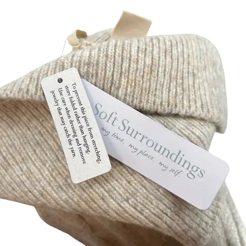 Soft Surroundings Aviemore Sweater Knit Poncho in Heather Oatmeal Size L/XL