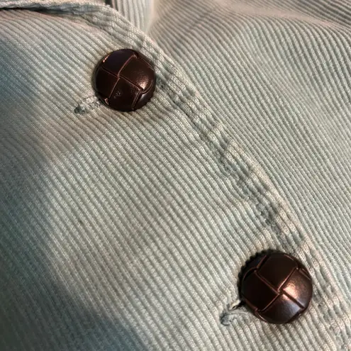Mossimo Women's Corduroy SZ L Blazer Jacket Cotton 3 Button Teal Collar Preppy Green Size L