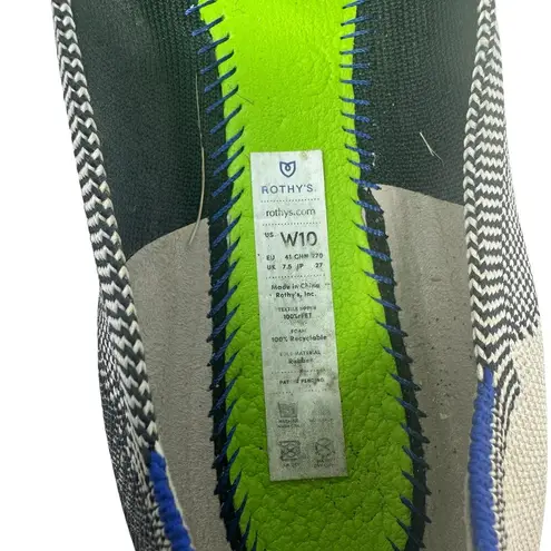 Rothy's The Flat Captoe Black White Plaid Check Retired Ballerina Size 10