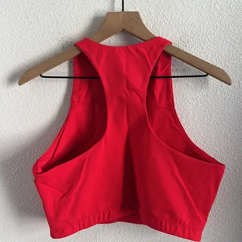 Stoic Red Racerback Cropped Active Tank Top Shirt Sports Bra Style XL