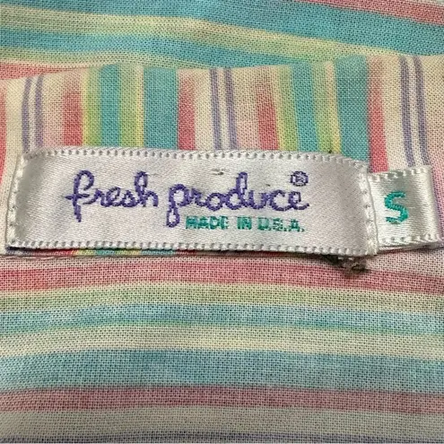 Fresh Produce 100% Cotton Multicolor Striped Sleeveles Button down Shirt