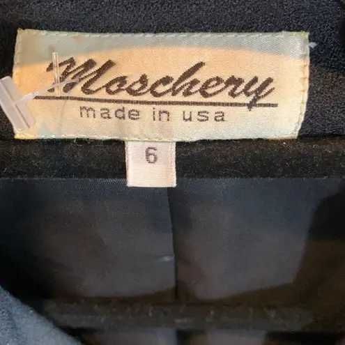 Black Moschery Vintage Wool Suit Blazer and Pencil Skirt Size 6