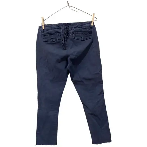 Pam & Gela Twill Skinny Cargo Pants Fray Hem Lace Up Back Size Large