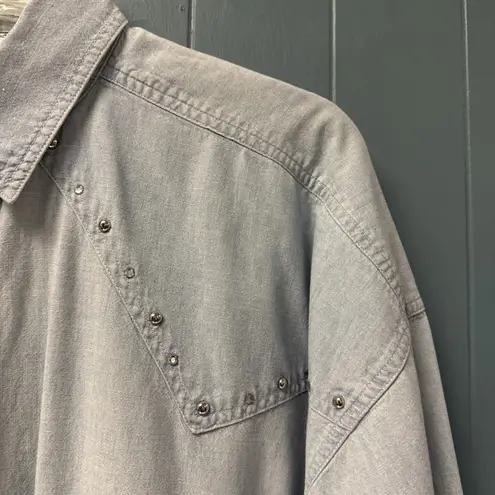 Marsh Landing Vtg GLAM COWBOY Snap Rhinestone Jeweled WESTERN Long Shirt Sz M