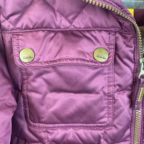 Cabela's Purple Zip Up Long Sleeve Down Filled Jacket M