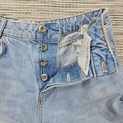 ZARA  Jeans Womens Size 4 High Waisted Destroyed Wide Leg Button Fly Grunge