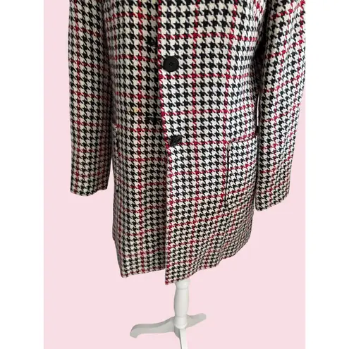 DAVID BROOKS Red Black Houndstooth Coat Jacket Size 6