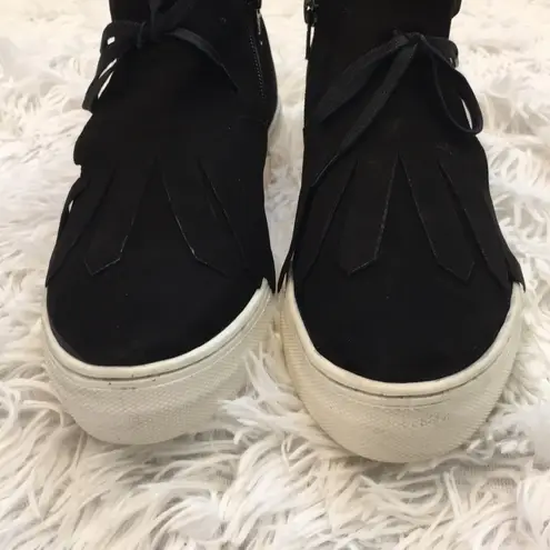 Seychelles Women’s West End Leather Platform Sneakers in black size 8