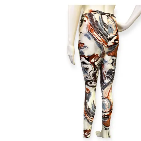 FashioNova Marble Print Leggings W/ Gold Chain 