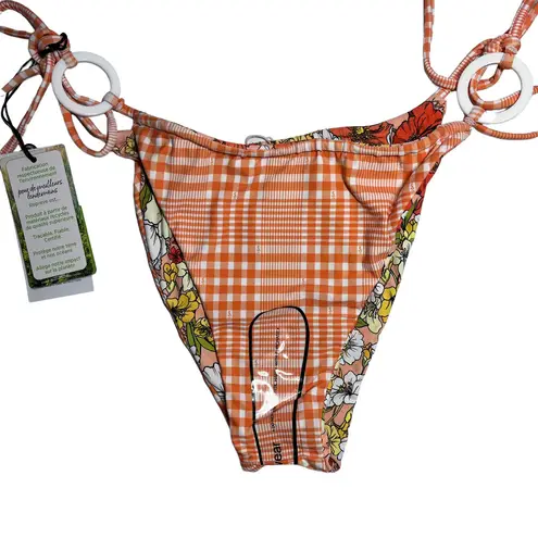 Revolve VDM The Label Ziggy 70s Floral/Sunburst Reversible Bikini Bottom Large NWT