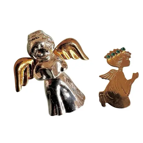 Angel Brooch Bundle ā Set of 2 Vintage Pins