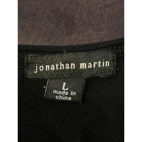 Jonathan Martin Tank Top Womens Large Black Rhinestone Embellished Sleeveless